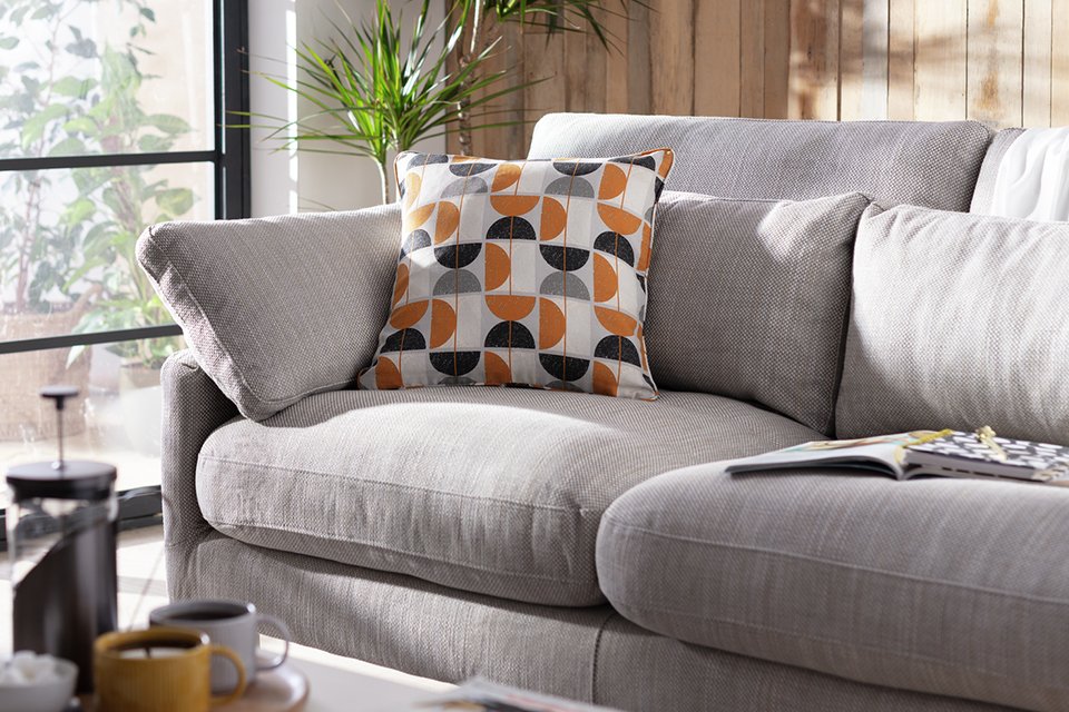 Habitat retro geo printed cushion cover.